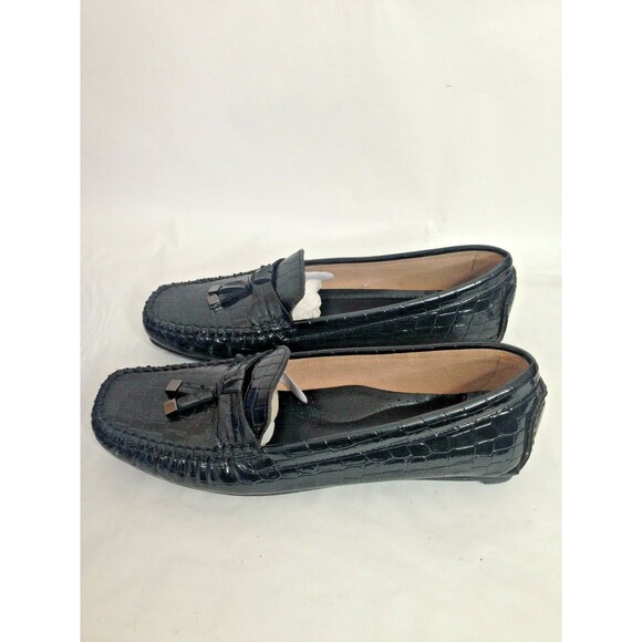 Kohls Sonata Doris Loafers Black Gilded Croco Print Flats Driving Shoes 9.5 $59 - Picture 6 of 9